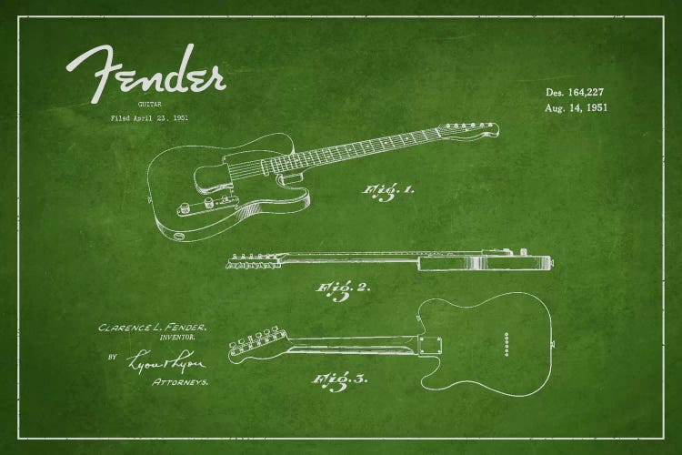 Fender Guitar Patent Blueprint