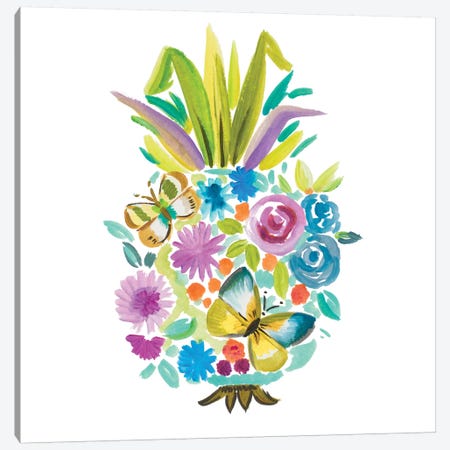 Vibrant Pineapple Canvas Print #ADS20} by Ani Del Sol Art Print