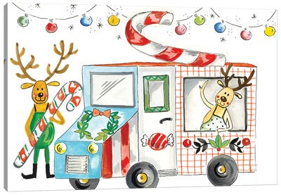 Reindeer Treats Canvas Art Print - Trucks