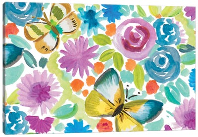 Tropical Butterfly Garden Canvas Art Print