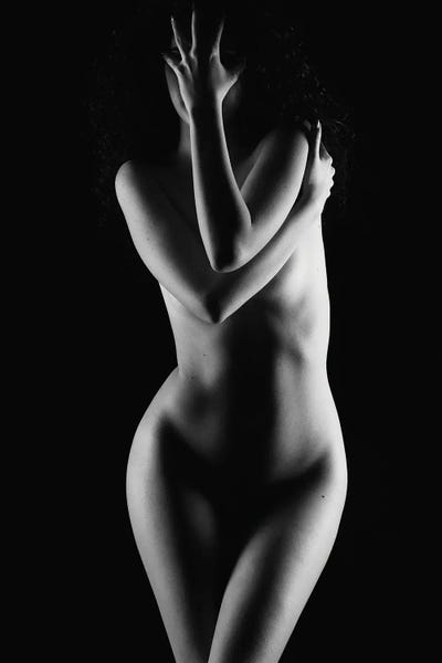 Black And White Nude Woman Silhouette V by Alessandro Della Torre art print