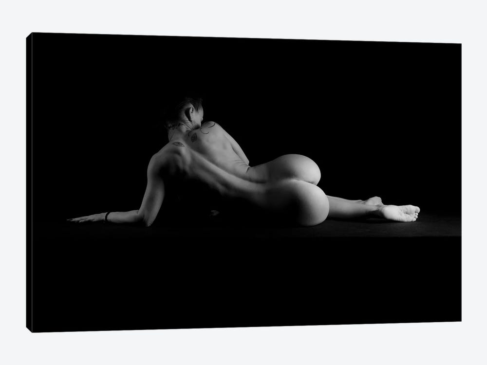 Nude Woman'S Naked Body Laying Down On Black And Whote by Alessandro Della Torre 1-piece Canvas Artwork
