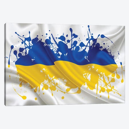 Ukraine Stain Canvas Print #ADT1013} by Alessandro Della Torre Art Print