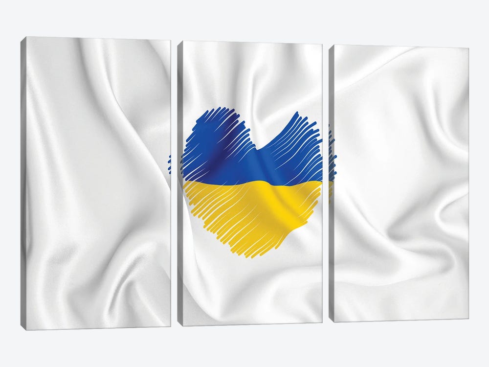 Ukrainian Heart Of Ukraine by Alessandro Della Torre 3-piece Canvas Print
