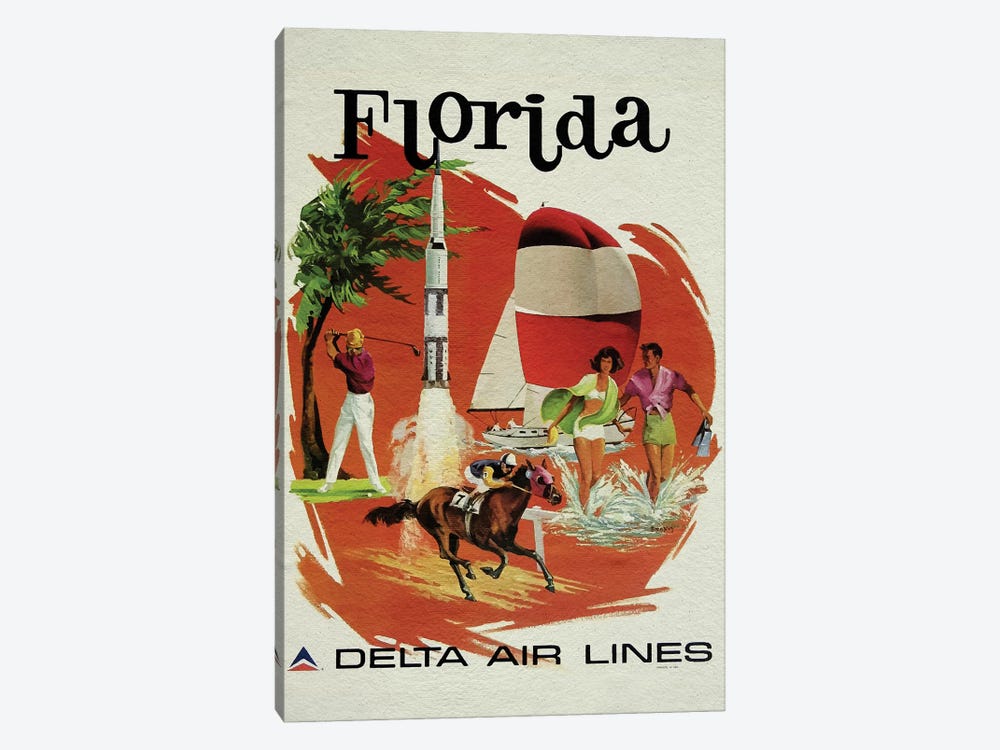 Florida Vintage Poster From Vector by Alessandro Della Torre 1-piece Art Print