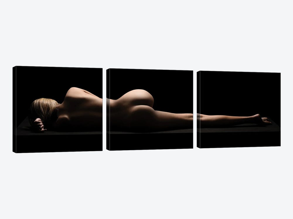 Naked Woman Laying With Perfect Body by Alessandro Della Torre 3-piece Art Print