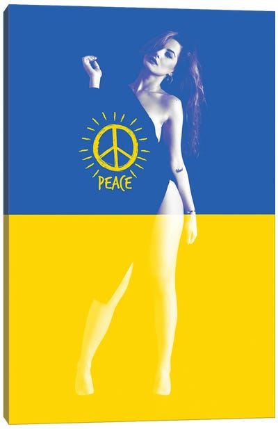 Ukrainian Girl Claiming For Peace Canvas Art Print - Ukraine Art
