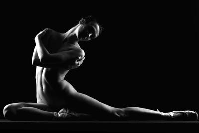 Nude Laying Down Black And White Naked Woman by Alessandro Della Torre multi panel art