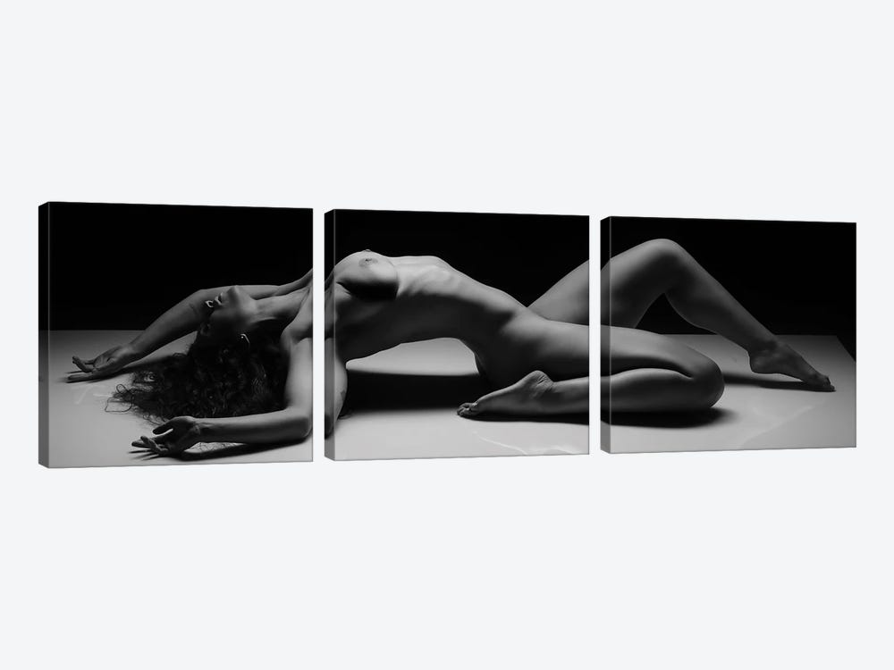Sensual Woman Laying Down Nude and Sexy by Alessandro Della Torre 3-piece Art Print