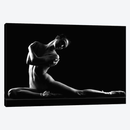 Nude Laying Down Black And White Naked Woman Canvas Print #ADT103} by Alessandro Della Torre Canvas Art Print