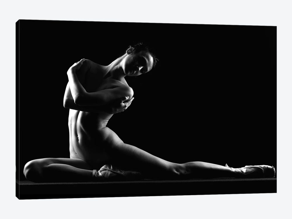 Nude Laying Down Black And White Naked Woman by Alessandro Della Torre 1-piece Canvas Art Print