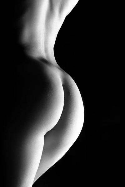 Black & White Photography: Vertical Closeup Of A Nude Sexy Womans Back And Ass by Alessandro Della Torre