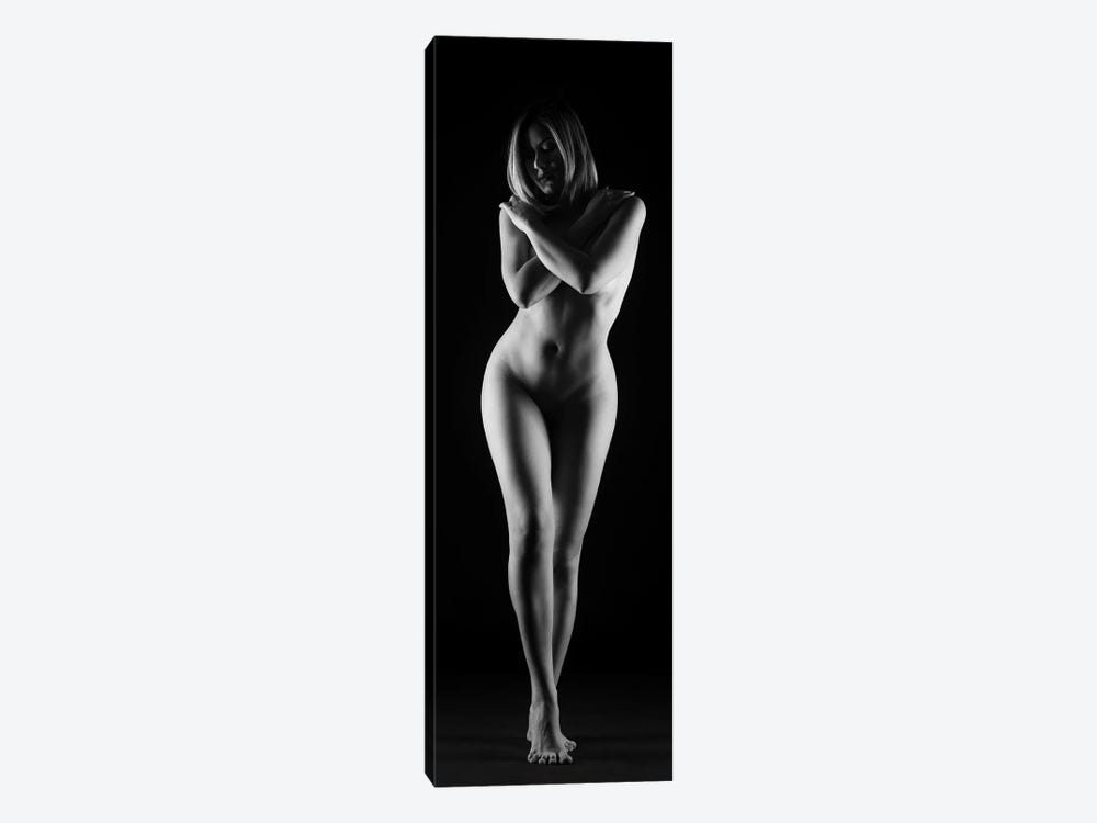 Nude Woman Standing And Embracing by Alessandro Della Torre 1-piece Art Print