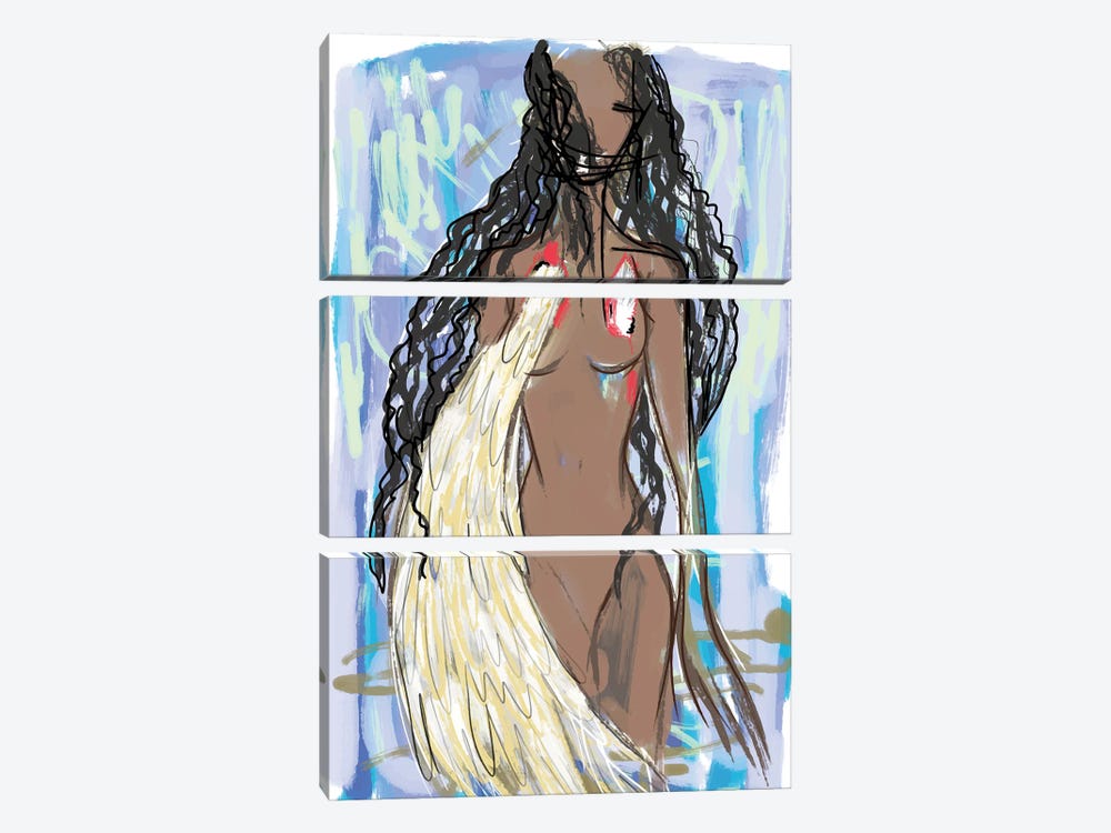 Black Woman by Alessandro Della Torre 3-piece Canvas Print