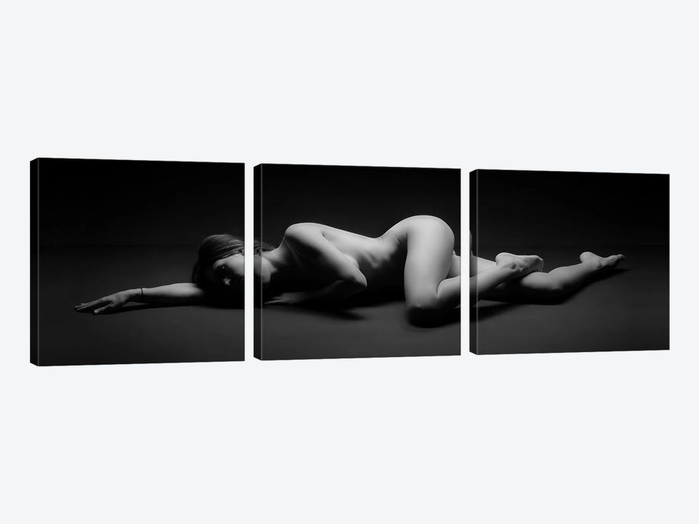 Nude Woman Laying Down by Alessandro Della Torre 3-piece Canvas Wall Art