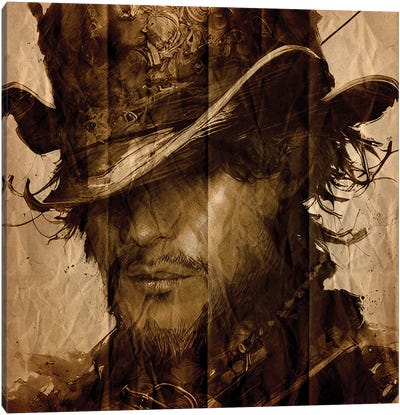 Wanted Cowboy Canvas Art Print - Alessandro Della Torre