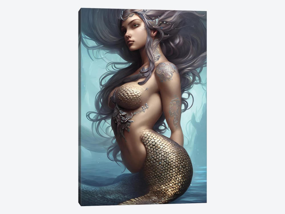 Digital Mermaid by Alessandro Della Torre 1-piece Canvas Art Print