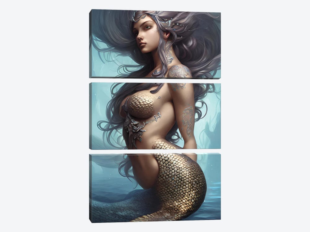 Digital Mermaid by Alessandro Della Torre 3-piece Art Print
