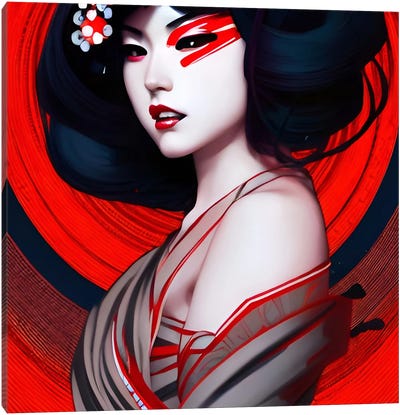 Cyberpunk Geisha III Canvas Art Print - Geisha