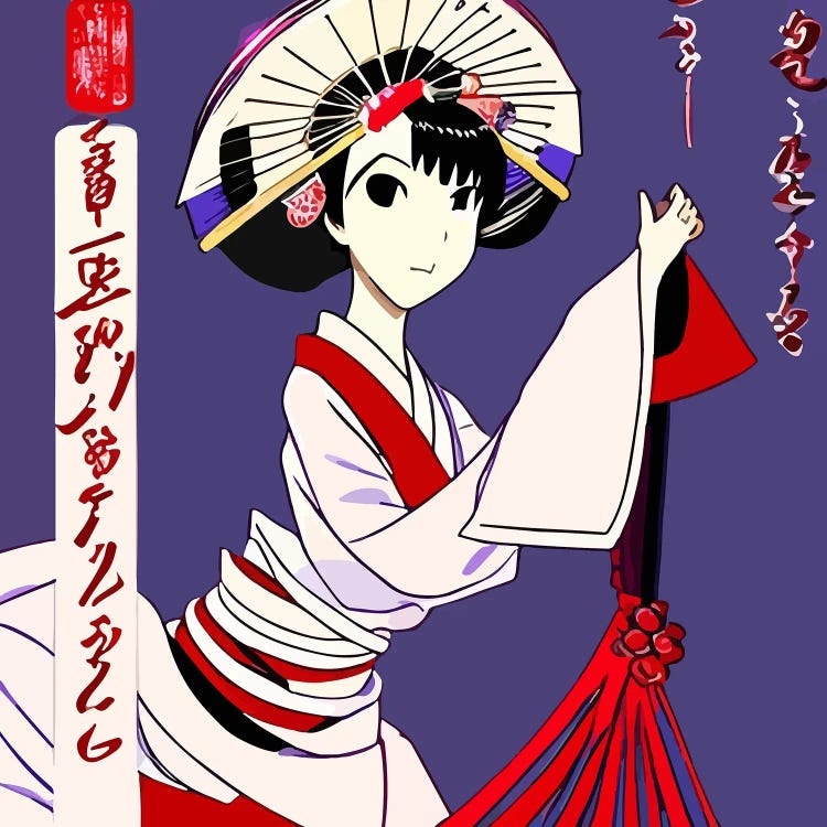 Innocent Geisha Ina White Dress by Alessandro Della Torre wall art