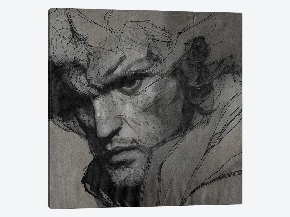 Sketch In Pencil Of A Mans Face by Alessandro Della Torre 1-piece Canvas Art