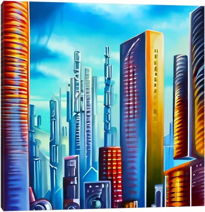 Skyscrapers Skyline Canvas Art Print - Alessandro Della Torre