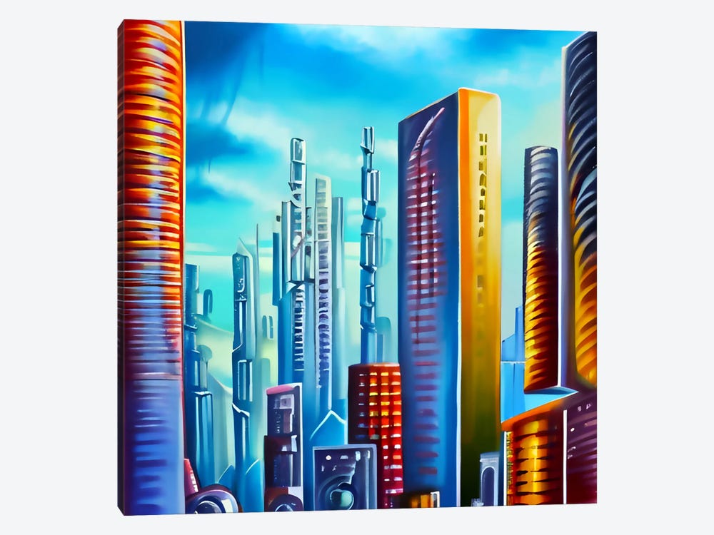 Skyscrapers Skyline by Alessandro Della Torre 1-piece Canvas Artwork