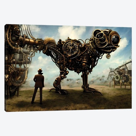 A Person Looking At A Giant Animal, In A Surrealistic World XVII Canvas Print #ADT1216} by Alessandro Della Torre Canvas Artwork