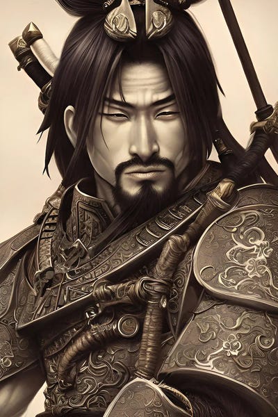 A Traditional Japanese Samurai by Alessandro Della Torre framed canvas print