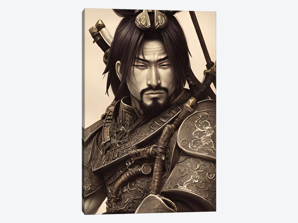 A Traditional Japanese Samurai by Alessandro Della Torre 1-piece Canvas Art Print