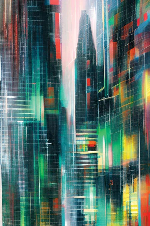 Abstract Cyberpunk Skyline