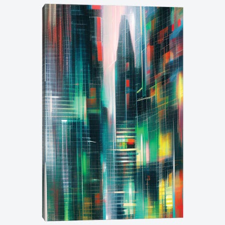 Abstract Cyberpunk Skyline Canvas Print #ADT1219} by Alessandro Della Torre Art Print