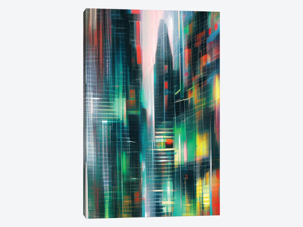 Abstract Cyberpunk Skyline by Alessandro Della Torre 1-piece Canvas Art Print