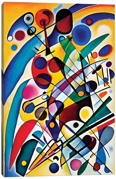 Abstract Modern Artwork Emulating Kandinsky XV Canvas Art Print - Artwork Similar to Wassily Kandinsky