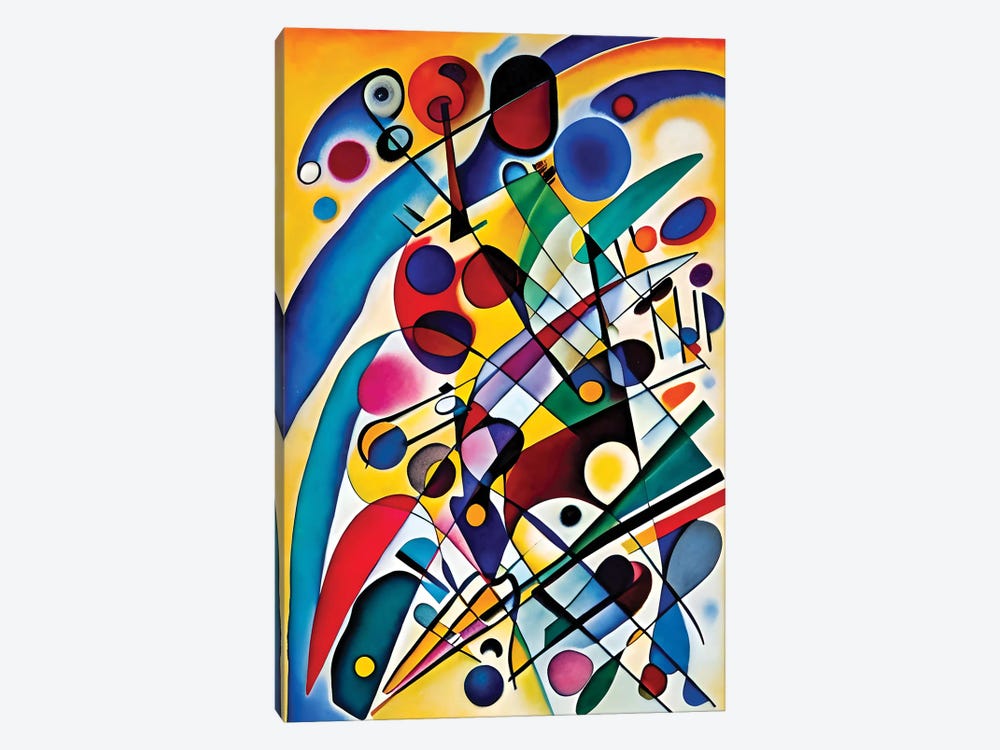 Abstract Modern Artwork Emulating Kandinsky XV by Alessandro Della Torre 1-piece Canvas Art