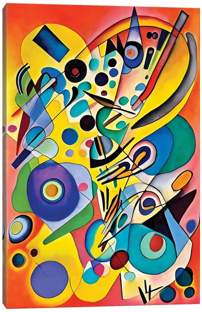 Abstract Modern Artwork Emulating Kandinsky XXI Canvas Art Print - Artwork Similar to Wassily Kandinsky