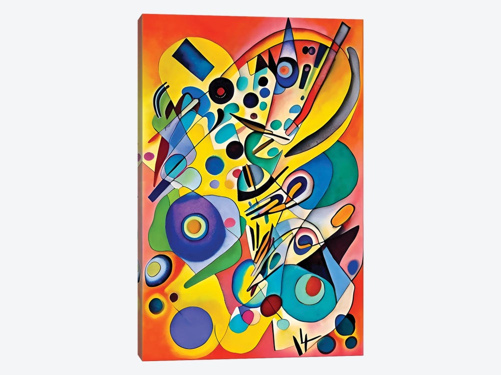 Abstract Modern Artwork Emulating Kandinsky XXI by Alessandro Della Torre 1-piece Canvas Artwork