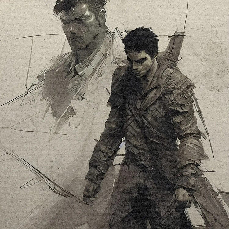 Ancient Hero Sketch by Alessandro Della Torre wall art