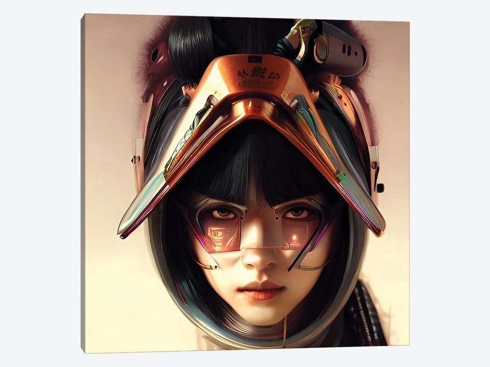 Asian Woman With Android Helmet by Alessandro Della Torre 1-piece Canvas Print