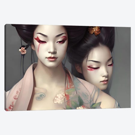 Beautiful Geishas Posing Canvas Print #ADT1229} by Alessandro Della Torre Canvas Wall Art