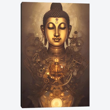 Buddha In Steampunk Style III Canvas Print #ADT1232} by Alessandro Della Torre Canvas Print