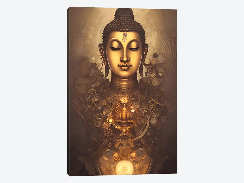 Buddha In Steampunk Style III by Alessandro Della Torre 1-piece Canvas Art