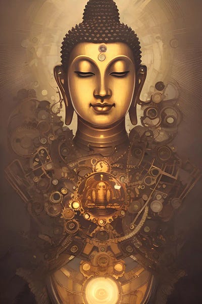 Steampunk: Buddha In Steampunk Style III by Alessandro Della Torre