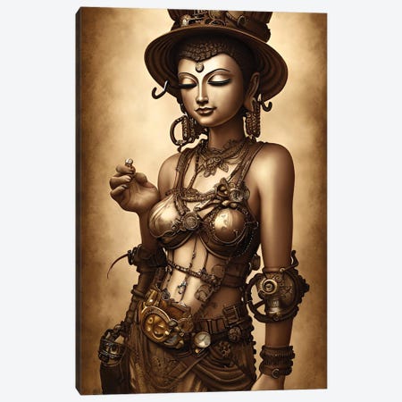 Buddha Woman In Steampunk Style II Canvas Print #ADT1233} by Alessandro Della Torre Art Print