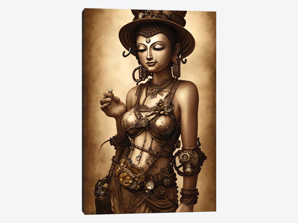 Buddha Woman In Steampunk Style II by Alessandro Della Torre 1-piece Canvas Art Print