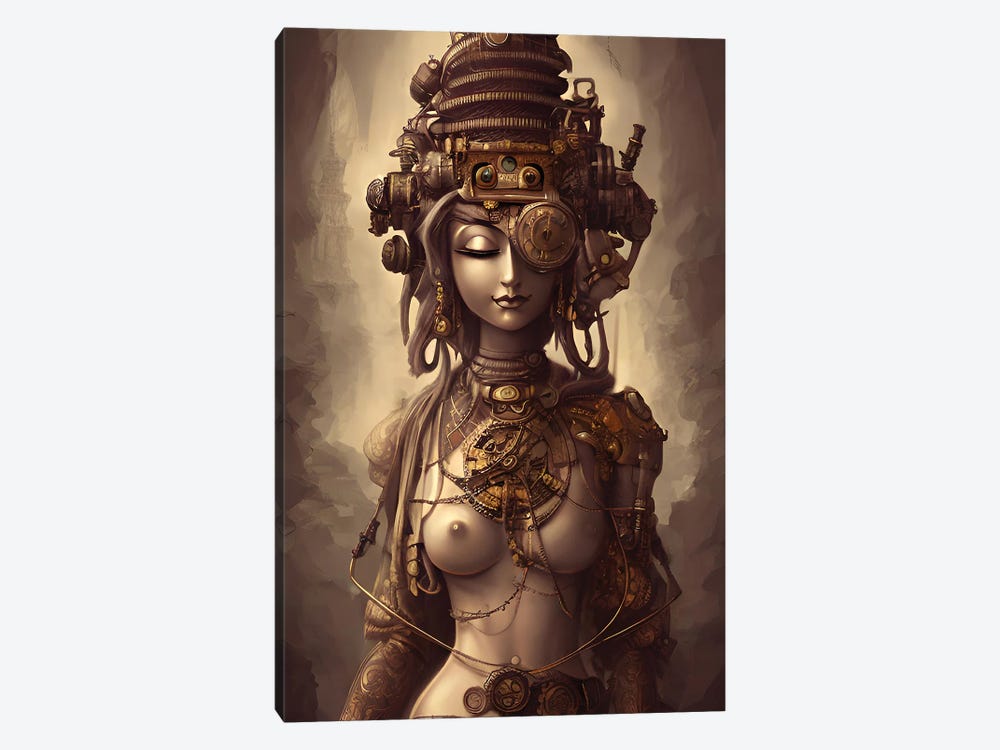 Buddha Woman In Steampunk Style IV by Alessandro Della Torre 1-piece Canvas Art