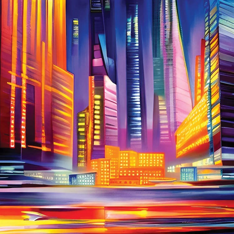 Colorful Cyberpunk City