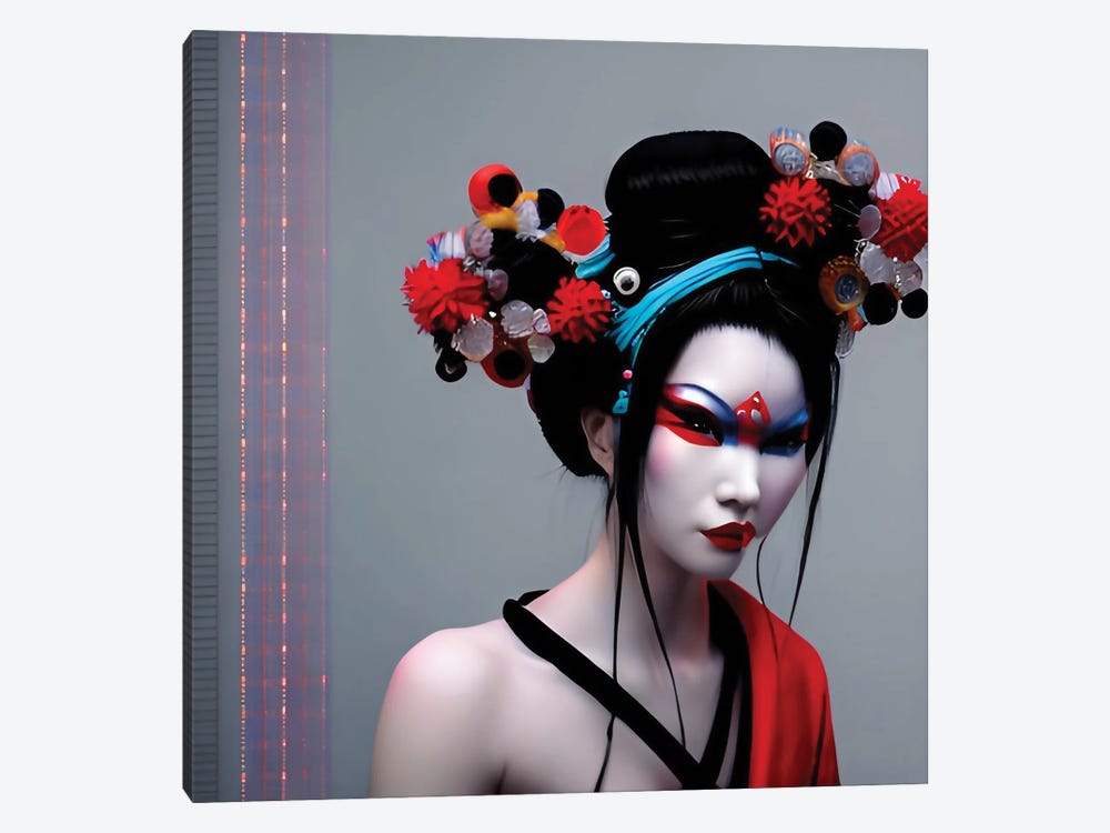 Cyberpunk Geisha II by Alessandro Della Torre 1-piece Canvas Artwork