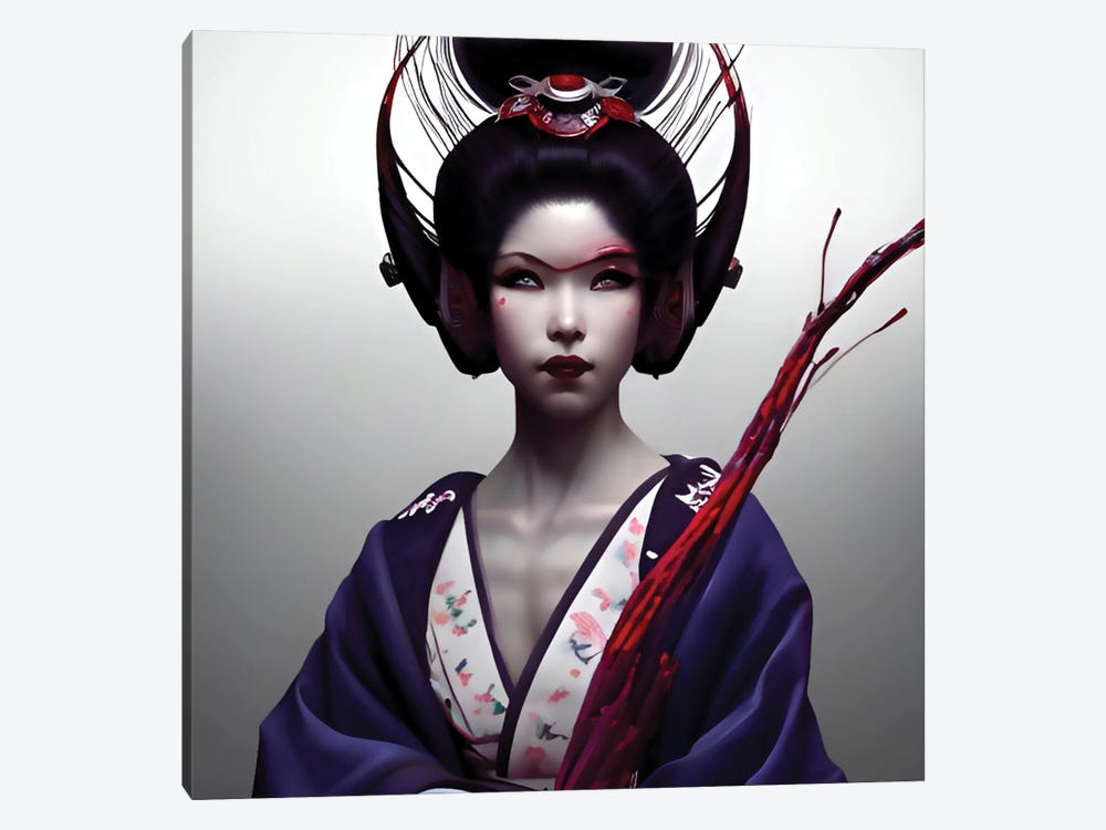 Cyberpunk Geisha by Alessandro Della Torre 1-piece Canvas Artwork