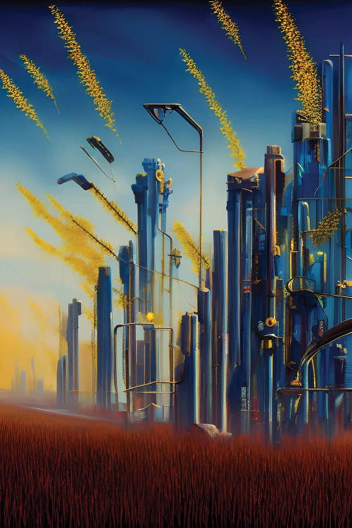 Cyberpunk Illustration Of A Futuristic Cityscape XVII